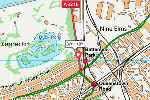SW11 4BY map - OS VectorMap District (Ordnance Survey) SW11 4BY map - OS VectorMap District (Ordnance Survey)