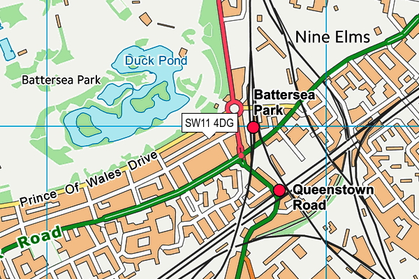 SW11 4DG map - OS VectorMap District (Ordnance Survey) SW11 4DG map - OS VectorMap District (Ordnance Survey)