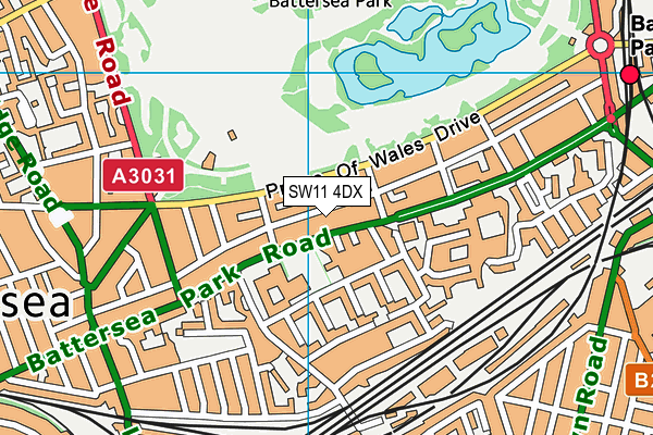 SW11 4DX map - OS VectorMap District (Ordnance Survey) SW11 4DX map - OS VectorMap District (Ordnance Survey)