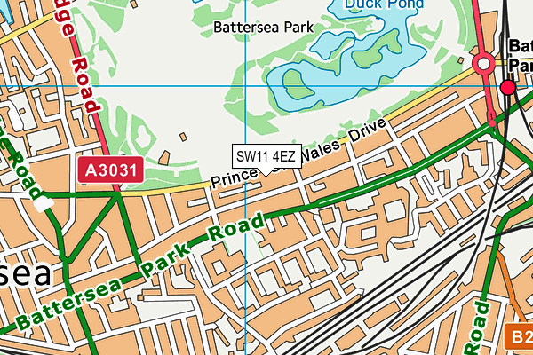 SW11 4EZ map - OS VectorMap District (Ordnance Survey) SW11 4EZ map - OS VectorMap District (Ordnance Survey)
