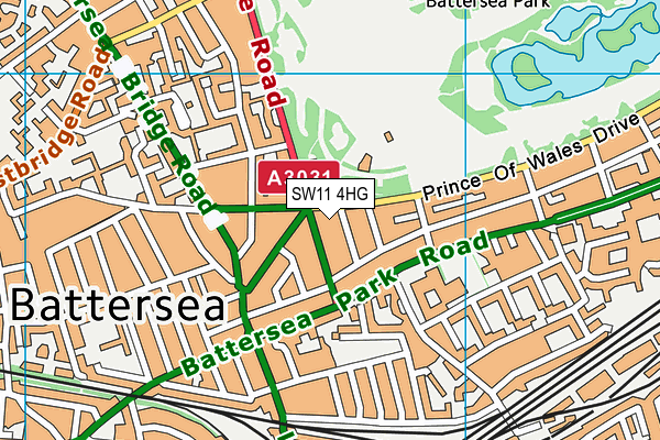 SW11 4HG map - OS VectorMap District (Ordnance Survey) SW11 4HG map - OS VectorMap District (Ordnance Survey)