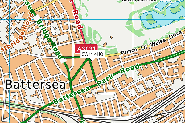 SW11 4HQ map - OS VectorMap District (Ordnance Survey)
