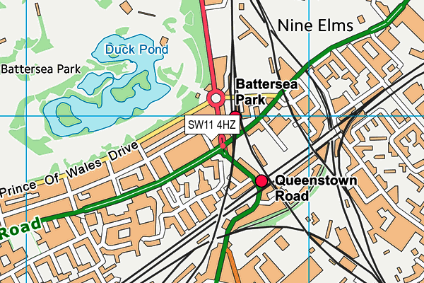 SW11 4HZ map - OS VectorMap District (Ordnance Survey) SW11 4HZ map - OS VectorMap District (Ordnance Survey)