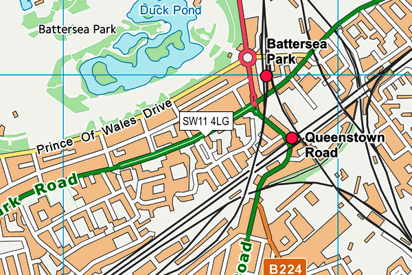 SW11 4LG map - OS VectorMap District (Ordnance Survey) SW11 4LG map - OS VectorMap District (Ordnance Survey)