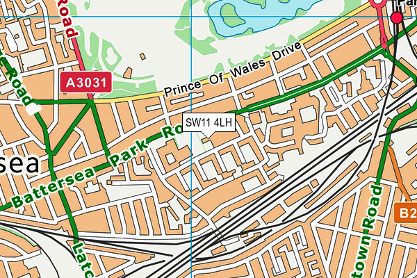 SW11 4LH map - OS VectorMap District (Ordnance Survey) SW11 4LH map - OS VectorMap District (Ordnance Survey)