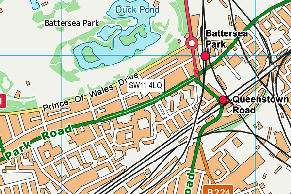 SW11 4LQ map - OS VectorMap District (Ordnance Survey) SW11 4LQ map - OS VectorMap District (Ordnance Survey)