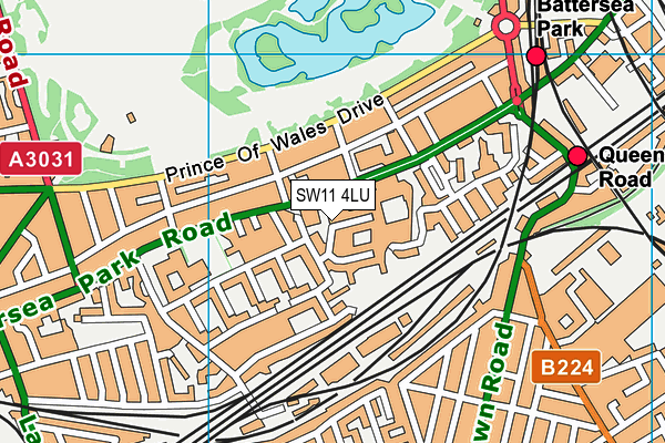 SW11 4LU map - OS VectorMap District (Ordnance Survey) SW11 4LU map - OS VectorMap District (Ordnance Survey)