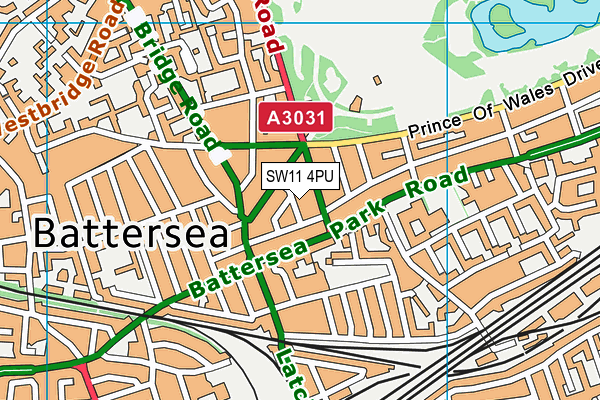 SW11 4PU map - OS VectorMap District (Ordnance Survey) SW11 4PU map - OS VectorMap District (Ordnance Survey)
