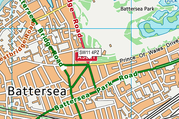 SW11 4PZ map - OS VectorMap District (Ordnance Survey) SW11 4PZ map - OS VectorMap District (Ordnance Survey)