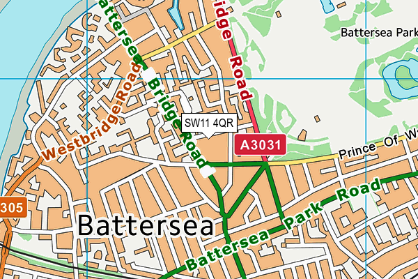 SW11 4QR map - OS VectorMap District (Ordnance Survey) SW11 4QR map - OS VectorMap District (Ordnance Survey)
