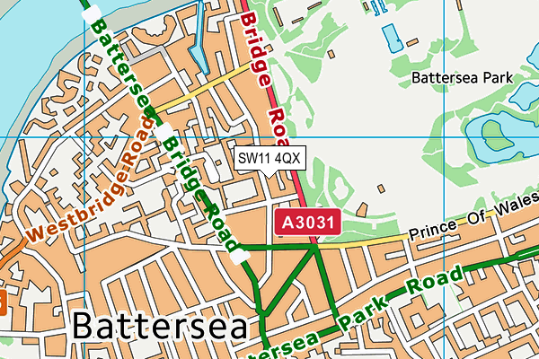 SW11 4QX map - OS VectorMap District (Ordnance Survey) SW11 4QX map - OS VectorMap District (Ordnance Survey)
