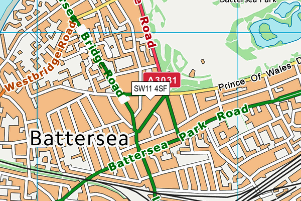SW11 4SF map - OS VectorMap District (Ordnance Survey) SW11 4SF map - OS VectorMap District (Ordnance Survey)