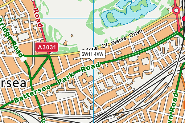 SW11 4XW map - OS VectorMap District (Ordnance Survey) SW11 4XW map - OS VectorMap District (Ordnance Survey)
