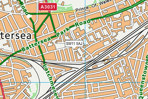 SW11 5AJ map - OS VectorMap District (Ordnance Survey) SW11 5AJ map - OS VectorMap District (Ordnance Survey)
