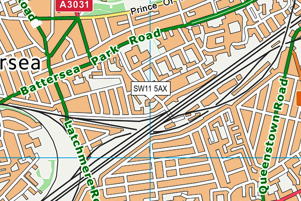 SW11 5AX map - OS VectorMap District (Ordnance Survey) SW11 5AX map - OS VectorMap District (Ordnance Survey)