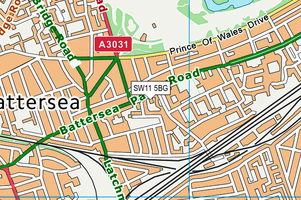 SW11 5BG map - OS VectorMap District (Ordnance Survey) SW11 5BG map - OS VectorMap District (Ordnance Survey)
