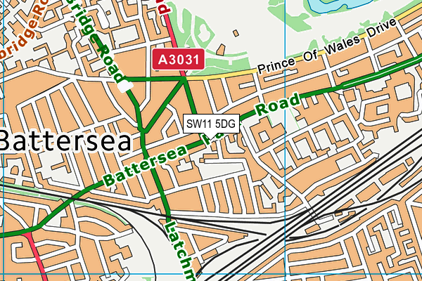 SW11 5DG map - OS VectorMap District (Ordnance Survey) SW11 5DG map - OS VectorMap District (Ordnance Survey)