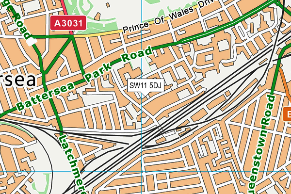 SW11 5DJ map - OS VectorMap District (Ordnance Survey) SW11 5DJ map - OS VectorMap District (Ordnance Survey)