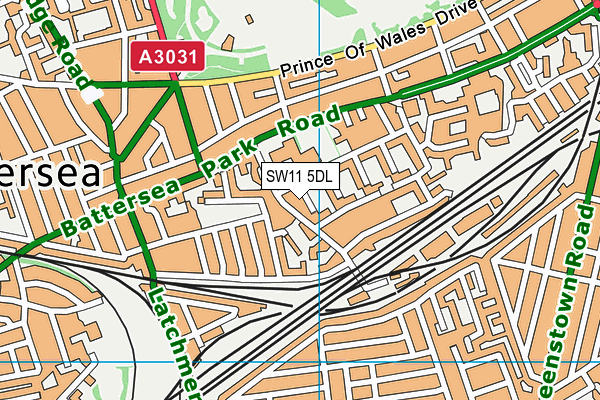 SW11 5DL map - OS VectorMap District (Ordnance Survey) SW11 5DL map - OS VectorMap District (Ordnance Survey)