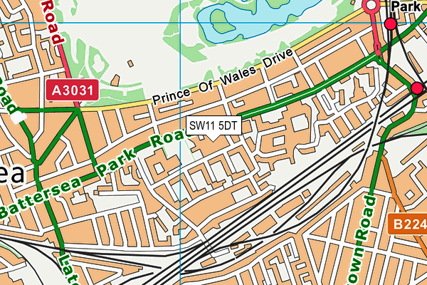 SW11 5DT map - OS VectorMap District (Ordnance Survey) SW11 5DT map - OS VectorMap District (Ordnance Survey)