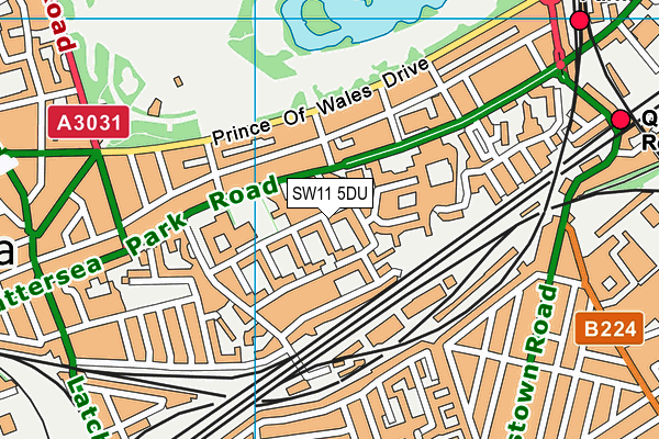 SW11 5DU map - OS VectorMap District (Ordnance Survey) SW11 5DU map - OS VectorMap District (Ordnance Survey)