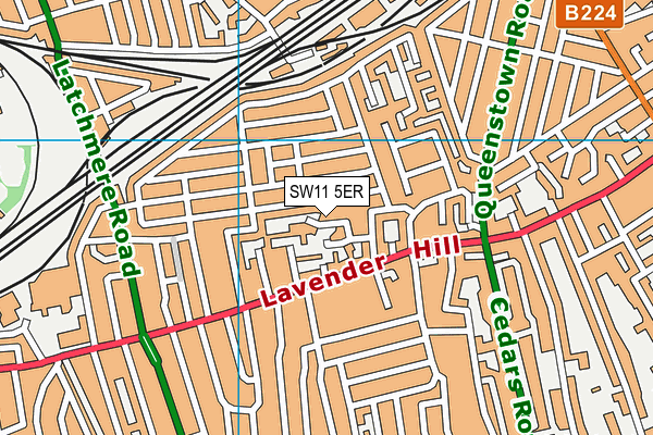 SW11 5ER map - OS VectorMap District (Ordnance Survey) SW11 5ER map - OS VectorMap District (Ordnance Survey)