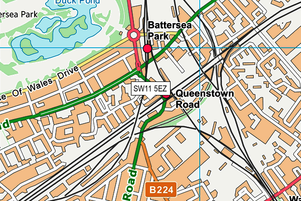 SW11 5EZ map - OS VectorMap District (Ordnance Survey) SW11 5EZ map - OS VectorMap District (Ordnance Survey)