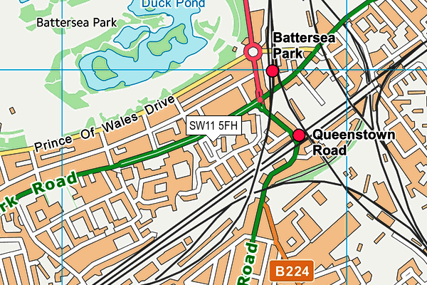 SW11 5FH map - OS VectorMap District (Ordnance Survey) SW11 5FH map - OS VectorMap District (Ordnance Survey)