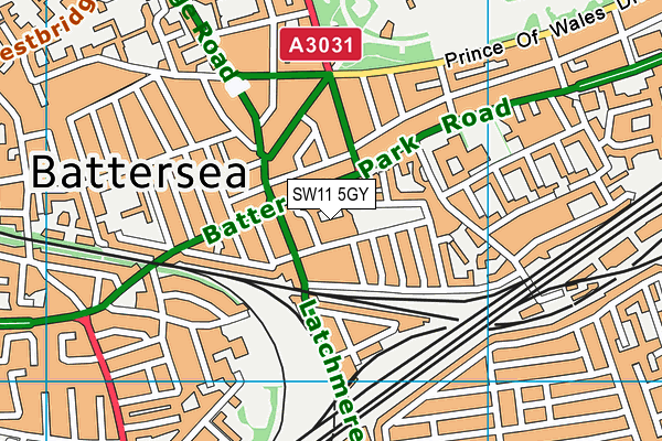 SW11 5GY map - OS VectorMap District (Ordnance Survey) SW11 5GY map - OS VectorMap District (Ordnance Survey)