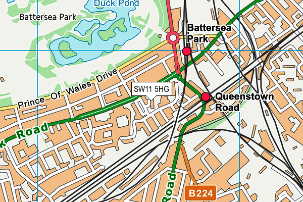 SW11 5HG map - OS VectorMap District (Ordnance Survey) SW11 5HG map - OS VectorMap District (Ordnance Survey)