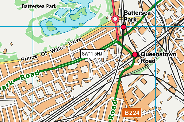 SW11 5HJ map - OS VectorMap District (Ordnance Survey) SW11 5HJ map - OS VectorMap District (Ordnance Survey)