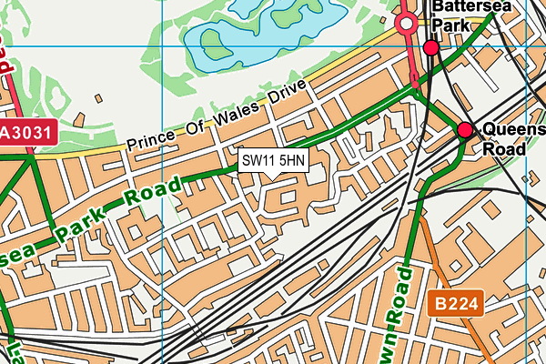 SW11 5HN map - OS VectorMap District (Ordnance Survey) SW11 5HN map - OS VectorMap District (Ordnance Survey)