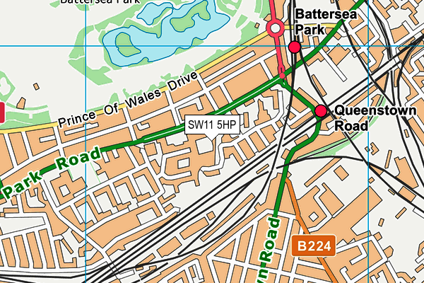 SW11 5HP map - OS VectorMap District (Ordnance Survey) SW11 5HP map - OS VectorMap District (Ordnance Survey)