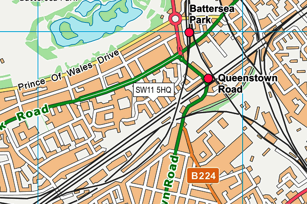 SW11 5HQ map - OS VectorMap District (Ordnance Survey) SW11 5HQ map - OS VectorMap District (Ordnance Survey)