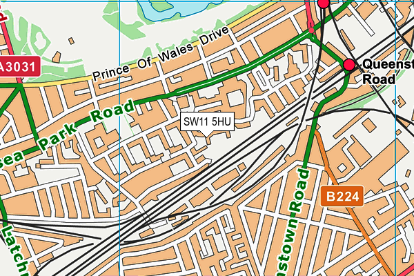 SW11 5HU map - OS VectorMap District (Ordnance Survey)