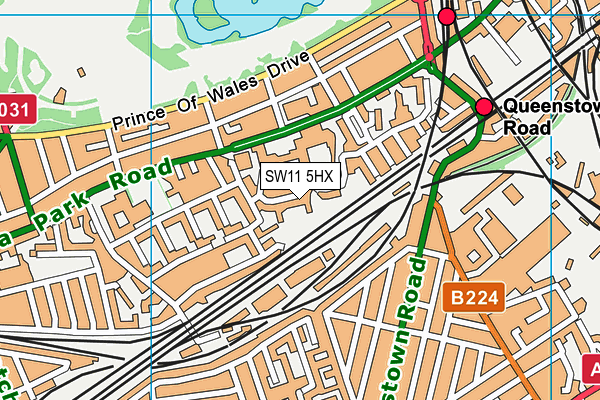 SW11 5HX map - OS VectorMap District (Ordnance Survey) SW11 5HX map - OS VectorMap District (Ordnance Survey)