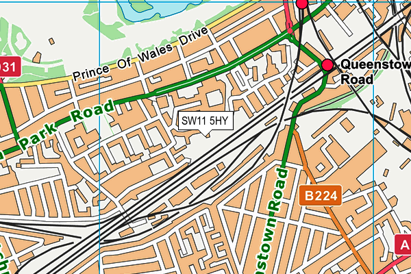 SW11 5HY map - OS VectorMap District (Ordnance Survey) SW11 5HY map - OS VectorMap District (Ordnance Survey)