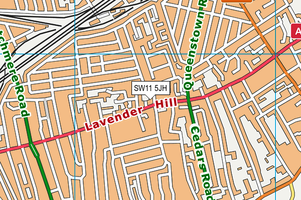 SW11 5JH map - OS VectorMap District (Ordnance Survey) SW11 5JH map - OS VectorMap District (Ordnance Survey)