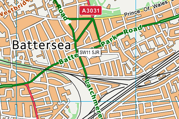 SW11 5JR map - OS VectorMap District (Ordnance Survey) SW11 5JR map - OS VectorMap District (Ordnance Survey)