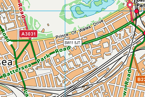 SW11 5JT map - OS VectorMap District (Ordnance Survey) SW11 5JT map - OS VectorMap District (Ordnance Survey)