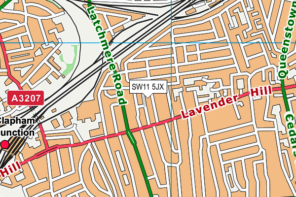 SW11 5JX map - OS VectorMap District (Ordnance Survey) SW11 5JX map - OS VectorMap District (Ordnance Survey)