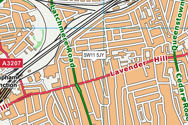 SW11 5JY map - OS VectorMap District (Ordnance Survey) SW11 5JY map - OS VectorMap District (Ordnance Survey)