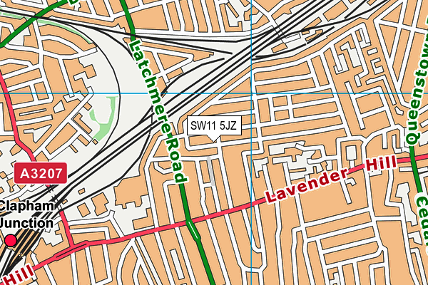 SW11 5JZ map - OS VectorMap District (Ordnance Survey) SW11 5JZ map - OS VectorMap District (Ordnance Survey)