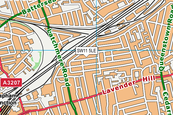 SW11 5LE map - OS VectorMap District (Ordnance Survey) SW11 5LE map - OS VectorMap District (Ordnance Survey)