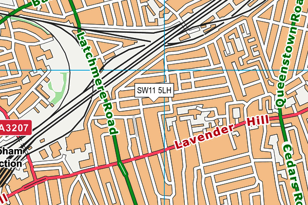 SW11 5LH map - OS VectorMap District (Ordnance Survey) SW11 5LH map - OS VectorMap District (Ordnance Survey)