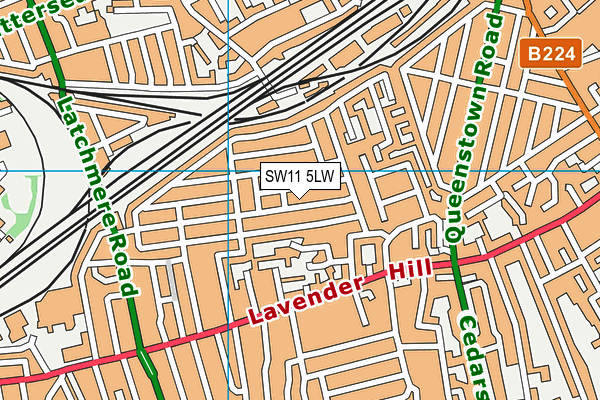 SW11 5LW map - OS VectorMap District (Ordnance Survey) SW11 5LW map - OS VectorMap District (Ordnance Survey)