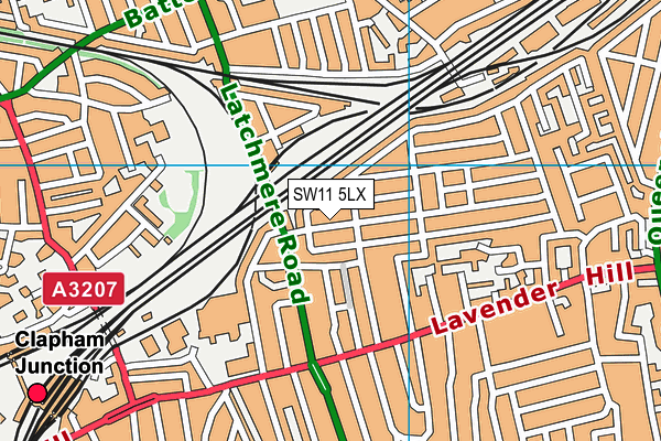 SW11 5LX map - OS VectorMap District (Ordnance Survey) SW11 5LX map - OS VectorMap District (Ordnance Survey)