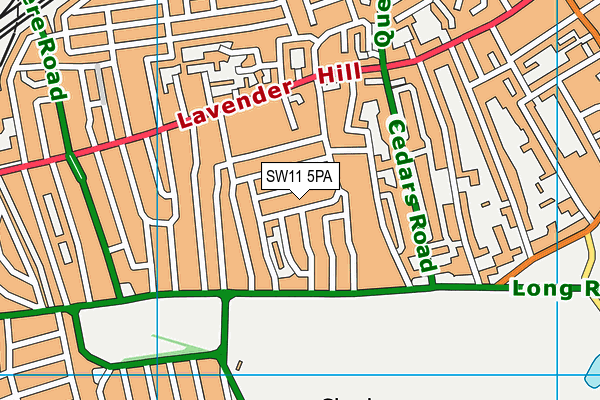 SW11 5PA map - OS VectorMap District (Ordnance Survey) SW11 5PA map - OS VectorMap District (Ordnance Survey)