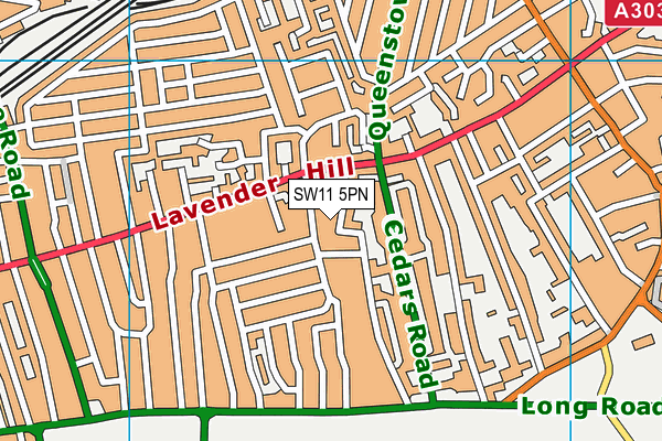 SW11 5PN map - OS VectorMap District (Ordnance Survey) SW11 5PN map - OS VectorMap District (Ordnance Survey)