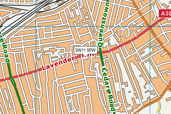 SW11 5PW map - OS VectorMap District (Ordnance Survey) SW11 5PW map - OS VectorMap District (Ordnance Survey)